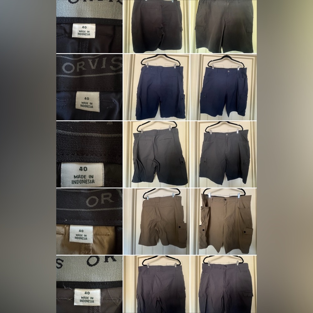 5 pairs of Orvis Men's Cargo Shorts